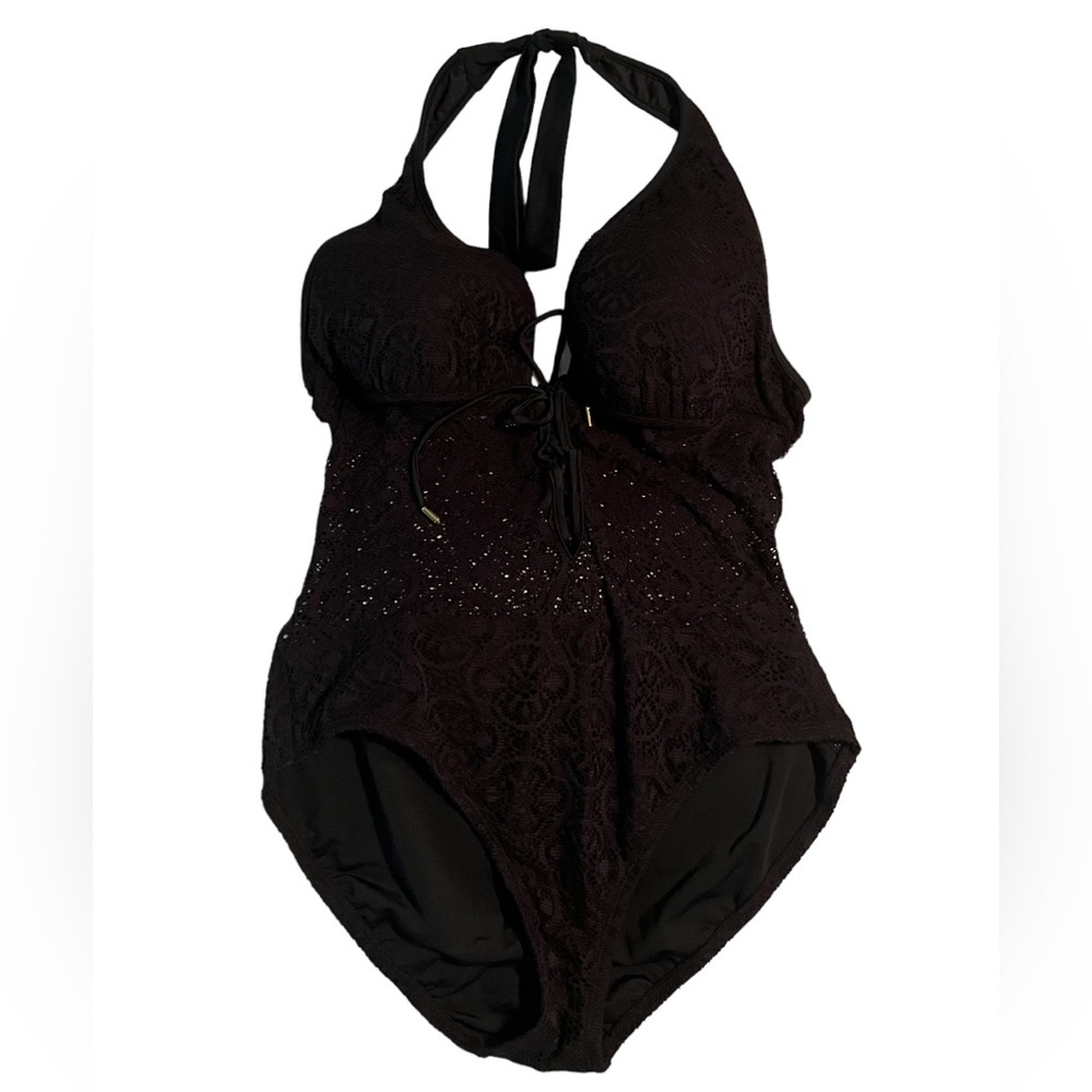 Black lace one‎ piece swimsuit